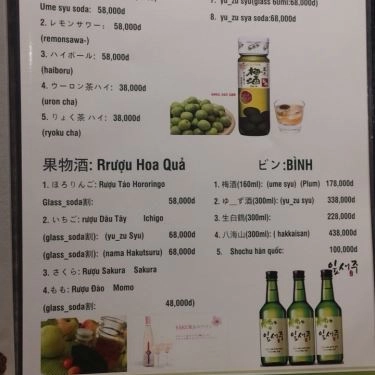 Thực đơn- Quán Ăn Ume Hana - Các Món Ăn Nhật Bản