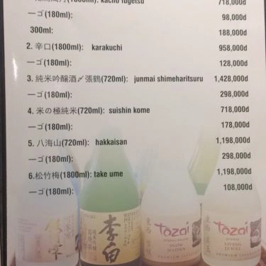 Thực đơn- Quán Ăn Ume Hana - Các Món Ăn Nhật Bản