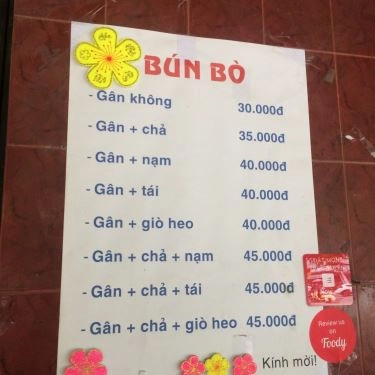 Thực đơn- Quán Ăn 24/24 - Bún Bò & Bún Riêu