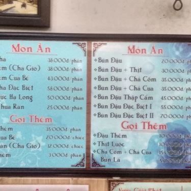 Thực đơn- Quán Ăn Bún Chả Hà Nội Liên Sơn