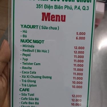 Thực đơn- Quán Ăn Bún Bò Viên Góc Vườn Chuối