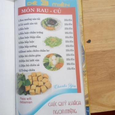Thực đơn- Quán Ăn Quán Dê 3 Miền