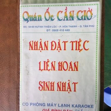 Thực đơn- Quán Ăn Quán Ốc Cần Giờ
