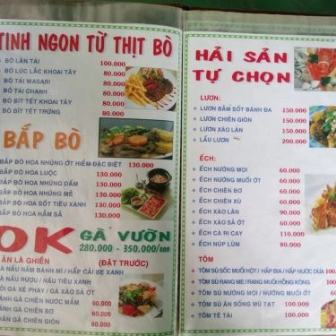 Thực đơn- Quán Ăn Quán Ốc Cần Giờ