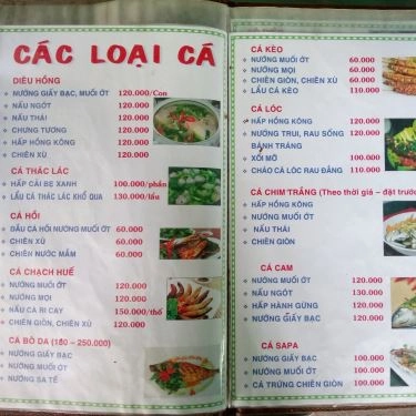 Thực đơn- Quán Ăn Quán Ốc Cần Giờ