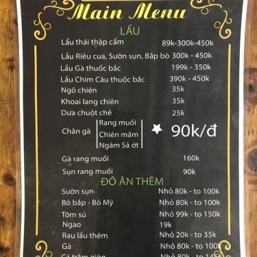 Thực đơn- Quán Ăn Lẩu 1 Người - Nguyễn Hiền