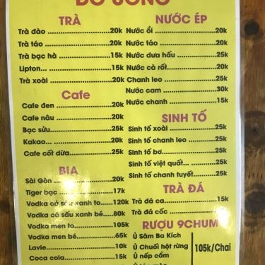 Thực đơn- Quán Ăn Lẩu 1 Người - Nguyễn Hiền
