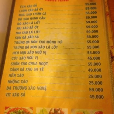 Thực đơn- Quán Ăn Út Hiền Quán - Nướng Lu
