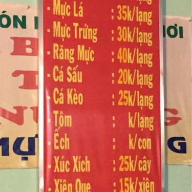 Thực đơn- Quán Ăn Bạch Tuộc Nướng Út Lang