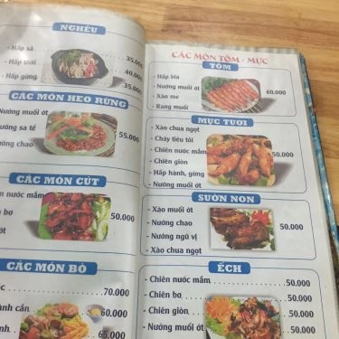 Thực đơn- Quán Ăn Út Vân - Quán Nhậu Hải Sản Bình Dân