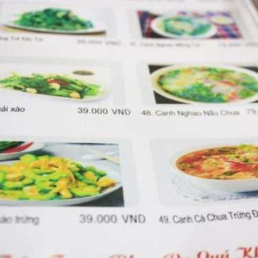 Thực đơn- Quán Ăn V & K - Nhà Hàng Việt & Hàn