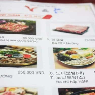 Thực đơn- Quán Ăn V & K - Nhà Hàng Việt & Hàn