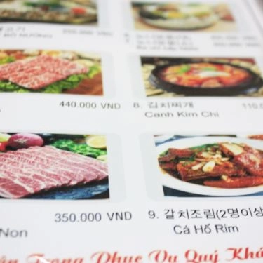 Thực đơn- Quán Ăn V & K - Nhà Hàng Việt & Hàn