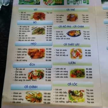 Thực đơn- Quán Ăn Khu Du Lịch Sinh Thái Vân Chiều Quán