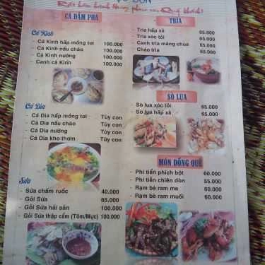 Thực đơn- Quán Ăn Khu Du Lịch Sinh Thái Vân Chiều Quán
