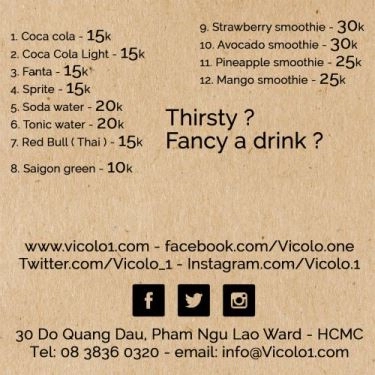 Thực đơn- Quán Ăn Vicolo1 - Pizza