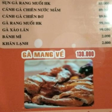Thực đơn- Quán Ăn Gà Nướng Lu Việt Hương - Phạm Văn Đồng