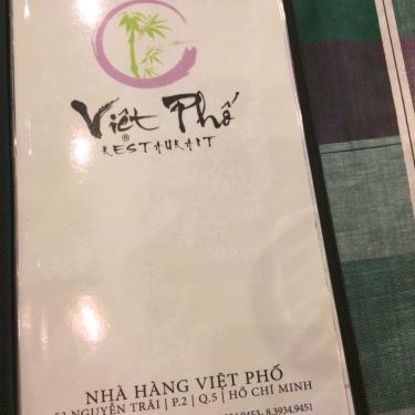 Thực đơn- Nhà Hàng Việt Phố - Nguyễn Trãi