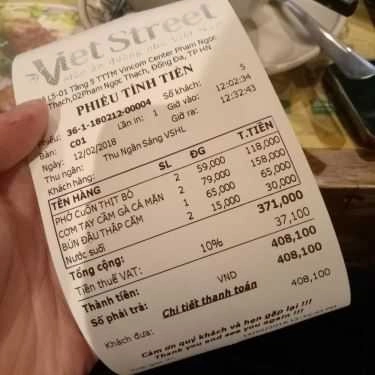 Thực đơn- Viet Street - Món Ăn Đường Phố Việt Nam - Vincom Hạ Long
