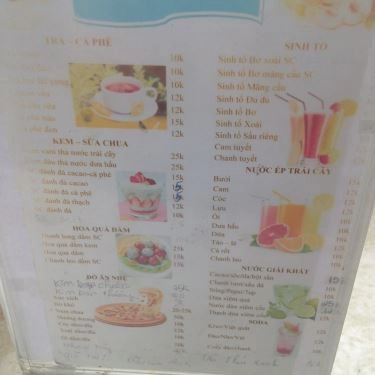 Thực đơn- Quán Ăn Việt Tiến Quán - Bún, Phở, Sinh Tố Các Loại