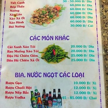 Thực đơn- Nhà Hàng Quán Thuận Phát - Vịt Cỏ Vân Đình