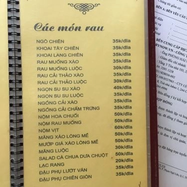 Thực đơn- Quán Ăn Vịt Quán