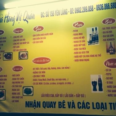 Thực đơn- Quán Ăn Vịt Quán