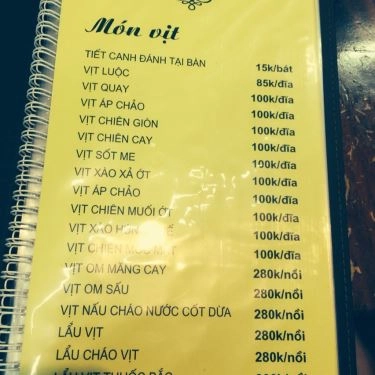 Thực đơn- Quán Ăn Vịt Quán