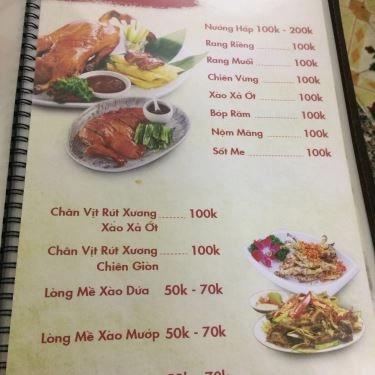 Thực đơn- Quán Ăn Vịt Quê - Thanh Bình