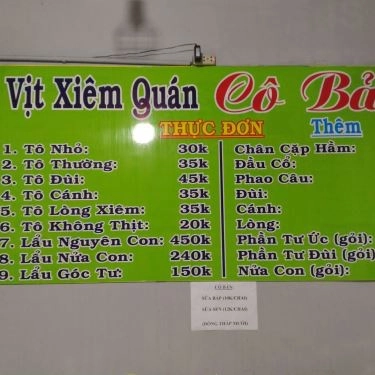 Thực đơn- Quán Ăn Cô Bảy - Vịt Xiêm Quán - Lẩu & Bún Măng Xiêm