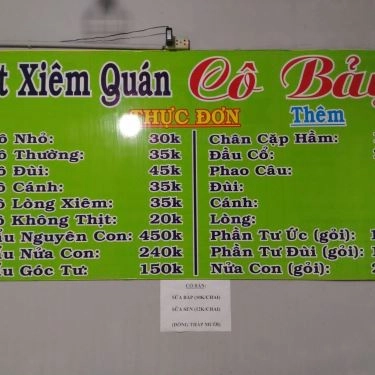 Thực đơn- Quán Ăn Cô Bảy - Vịt Xiêm Quán - Lẩu & Bún Măng Xiêm