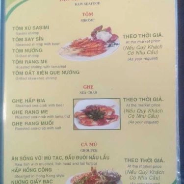 Thực đơn- Quán Ăn Vòng Xoay Quán - Làng Nướng Hải Sản Ốc Đêm