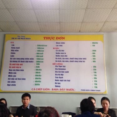 Thực đơn- Quán Ăn Vua Gà Tươi Mạnh Hoạch - KĐT Cầu Giấy