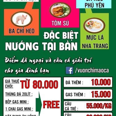 Thực đơn- Quán Ăn Vườn Chim Ao Cá - Câu Cá Giải Trí