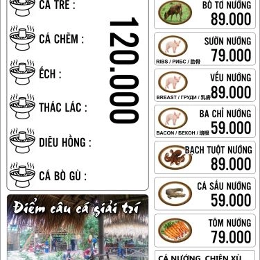 Thực đơn- Quán Ăn Vườn Chim Ao Cá - Câu Cá Giải Trí
