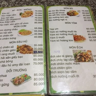 Thực đơn- Vườn Măng - Quán Ăn Gia Đình