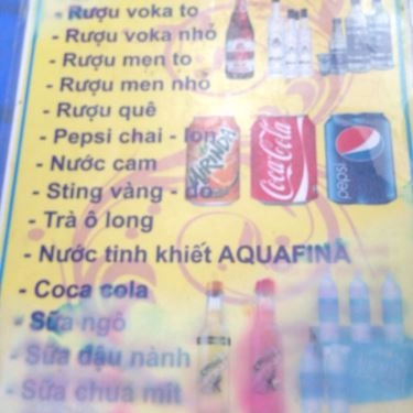 Thực đơn- Quán Ăn Vương Yến - Bún Bò Huế & Bún Bò Nam Bộ