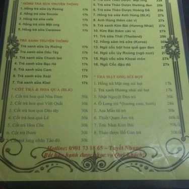 Thực đơn- Quán Ăn Vy Roong Cafe