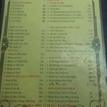 Thực đơn- Quán Ăn Vy Roong Cafe