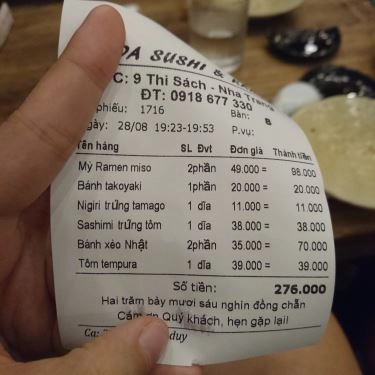 Thực đơn- Quán Ăn Wada Sushi & Ramen