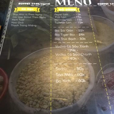 Thực đơn- Quán Ăn Xả Hận - Lẩu & Nướng Không Khói