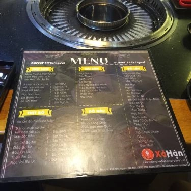 Thực đơn- Quán Ăn Xả Hận - Lẩu & Nướng Không Khói