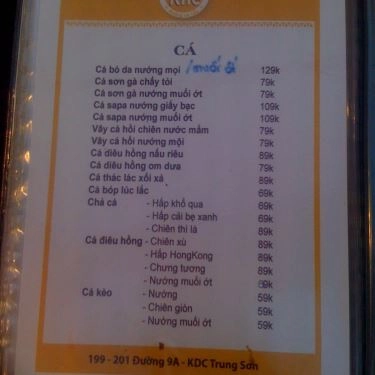 Thực đơn- Quán Ăn Xiên Khè Quán - Đường Số 9A