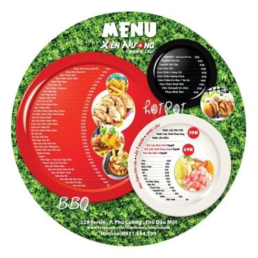 Thực đơn- Quán Ăn Xiên Nướng - BBQ & Lẩu