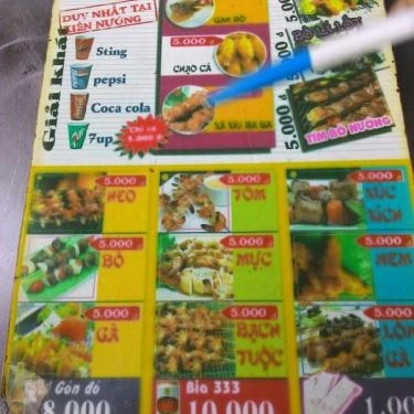 Thực đơn- Quán Ăn Xiên Nướng Đồng Giá