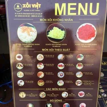 Thực đơn- Xôi Việt - Xôi & Bánh Mì Hà Thành