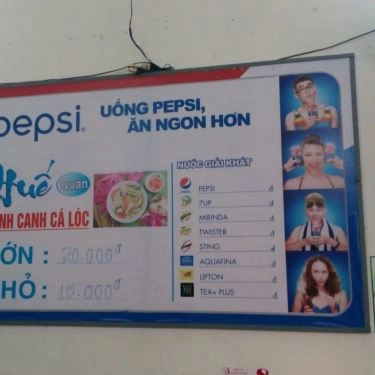 Thực đơn- Quán Ăn Xứ Huế Quán - Bánh Canh Cá Lóc - Núi Thành