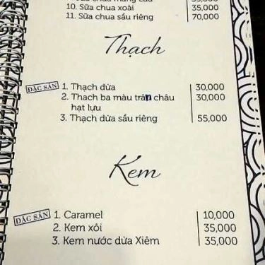 Thực đơn- Nhà Hàng Xưa Nay - Chè & Trà