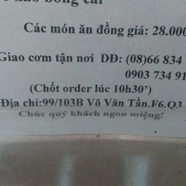 Thực đơn- Quán Ăn Y-Ki - Cơm Trưa Văn Phòng