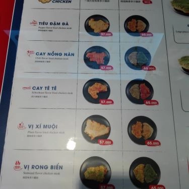 Thực đơn- Quán Ăn Yo! Chicken - Gà Take Away - Foodcourt Parkson Hùng Vương
